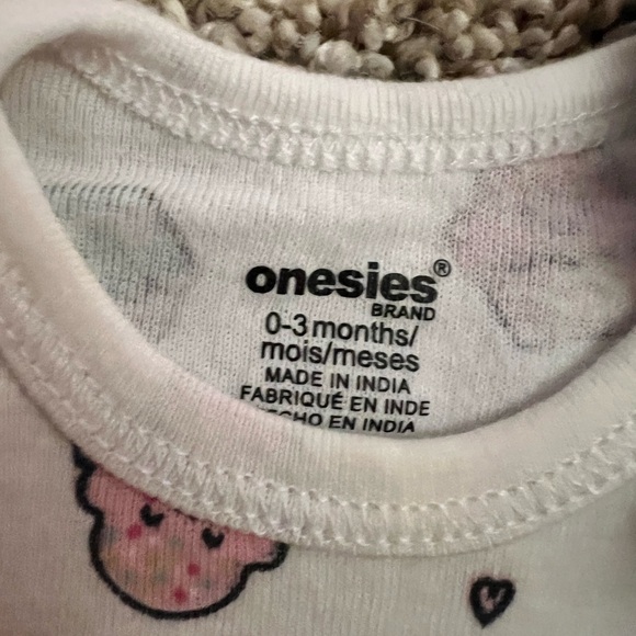 Baby Girl Cupcake & Donut Onesie Set - Pink, Mint, White set of 5 size 0-3m - Picture 7 of 11